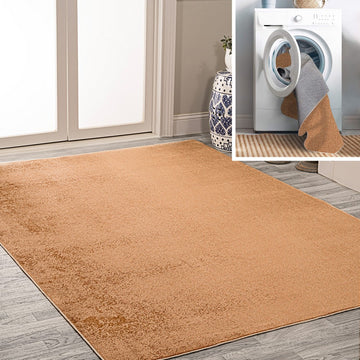 Twyla Classic Solid Low-Pile Machine-Washable Area Rug